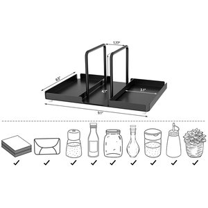 Space-Saving Metal Napkin Dispenser <b>Spice</b> <b>Jar</b> Rack Black Home Tabletop Countertop Countertop Convenient Standing Tissue Boxes - Product Image 3