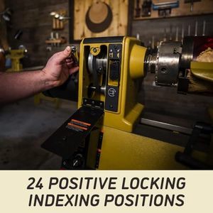 Torno de Velocidad Variable de Alta Calidad de 14" x 20" con Soporte Abierto, Máquina Reversible para Tornear Madera de 1 HP PM2014 con 3 Años de Garantía - Product Image 3