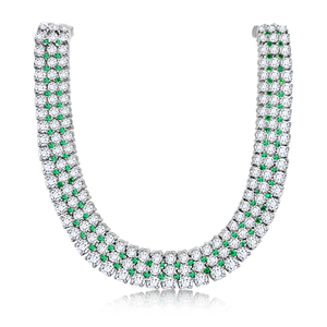 สร้อยคอเพชรโมอิสสีขาวทอง18K สำหรับสตรีเครื่องประดับแฟชั่น - Product Image 3