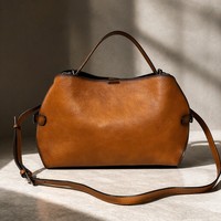 Sac fourre-tout en cuir véritable vintage peint à la main pour femmes, sac à main décontracté rétro OEM