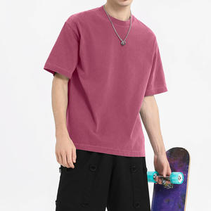 เสื้อยืดโอเวอร์ไซส์แขนสั้นสไตล์วินเทจสำหรับผู้ชาย คุณภาพสูง ผ้าคอตตอนหนา 300 กรัม ซักแบบ Acid Wash มีสินค้าในสต็อก - Product Image 3