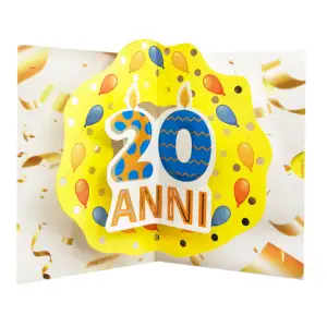 Carta Popup Design italiano biglietti d'auguri per un compleanno di 20 anni