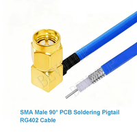 Conector Coaxial RF SMA Macho/Hembra para Soldar a Cable Semi-Rígido RG402, Conector Pigtail SMA 141 50ohm