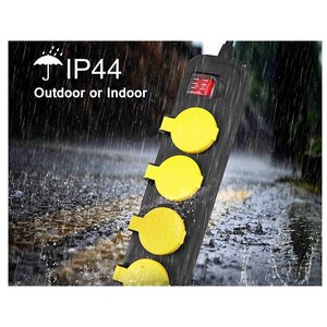 Ciabatta impermeabile IP44 con 4 prese Schuko, interruttore 10A, 16A Schuko Plug-materiali elettrici/ - Product Image 3