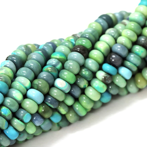 Amazing Pine green color <b>opal</b> smooth rondelle shape beads, 7-10mm green color <b>Opal</b> plain gemstone Beads, AAA Quality <b>opal</b> Bead - Product Image 2