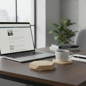 Juego de Posavasos de Madera Ecológicos |   Accesorios de Decoración de Mesa Modernos y Duraderos |   Artículos Esenciales para Café y Cocina - Product Image 3