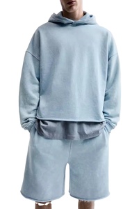 <b>Raw</b> Hem Oversized Men Hoodies Custom Streetwear Pullover in Washed Cotton Unisex Distressed Edge Hoodie for Winter Low MOQ - Product Image 3