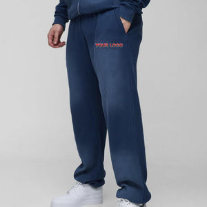 2025 nouveau arrivé 100% coton polaire Sunafde lavage Baggy pantalon personnalisé en détresse broderie Logo Hip Hop Flare pantalon de survêtement - Product Image 1