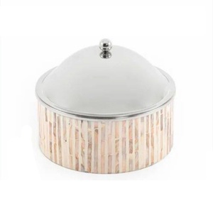Casseroles isolées de finition avec revêtement en poudre personnalisées servant une marmite avec couvercle plaqué or pour le stockage des aliments - Product Image 6