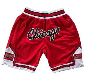 Short de basket Maillot de basket-ball Short de basket-ball Chicago Shorts rouge noir design personnalisé - Product Image 1