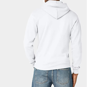Pull à capuche pour homme avec poche kangourou Motif solide Confortable Respirant Logo personnalisé en coton mélangé de base pour l'hiver - Product Image 2