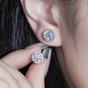 2023 Luxury 925 Sterling Silver VVS Moissanite Diamond Studs <b>Earrings</b> 10K 14K 18K White Gold Plated IGI Certified Cute Hip Hop - Product Image 5