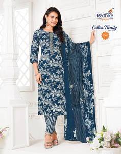 Premium Cotton Print Indian & Pakistani Party Wear Collection Bordado Trabajo Kurti Pant Dupatta Tarifa al por mayor - Product Image 5