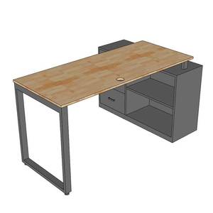 Escritorio Esquinero en Forma de L con Patas de Gabinete, 140x100cm, Madera de Caucho CD68028, con Cajón - Product Image 6