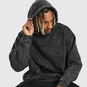 Custom Logo Cotton Stringless Heavyweight Vintage <b>Hoodie</b> With Pocket Fleece <b>Lined</b> Oversized Blank Acid Wash <b>Hoodie</b> <b>Men</b> - Product Image 1