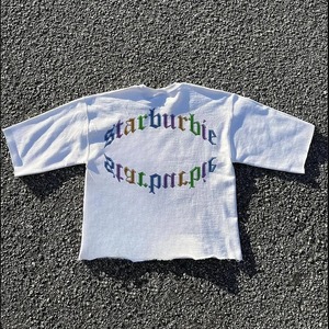Ropa de calle con logotipo personalizado 100% algodón Boxy recortada Unisex gráfico camisetas de algodón pesado de gran tamaño para hombres - Product Image 5