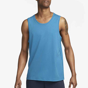 Camiseta sin mangas de gimnasio atlética personalizada, cómoda, de algodón, poliéster, Spandex, dobladillo curvo, espalda cruzada, tejido liso, informal - Product Image 1