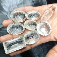 Lot en vrac de haute qualité de cabochons de quartz transparents facettés, pierres précieuses en cristal naturel hautement polies, formes variées, pierres en vrac