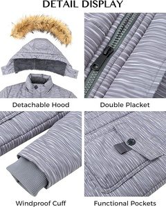 Haute qualité hommes hiver Parka épais chaud coupe-vent vêtements d'extérieur décontractés avec col montant High Street Style disponible taille moyenne - Product Image 6