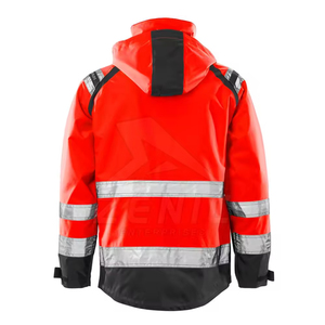 Sudadera CON CAPUCHA DE SEGURIDAD reflectante de alta visibilidad para hombre, chaqueta de trabajo de invierno con tela de lona, ropa de trabajo de seguridad más cálida - Product Image 6