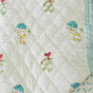 ผ้านวมผ้าฝ้าย100% พิมพ์ลายสำหรับสถานรับเลี้ยงเด็กผ้าห่มที่มีน้ำหนักเบาและอบอุ่นใช้ได้สองด้าน - Product Image 1