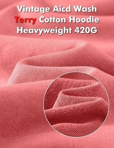 Sweat à capuche unisexe délavé à l'acide en coton polaire brodé en gros sweat à capuche d'hiver imprimé de créateur hommes femmes épaule tombante - Product Image 4