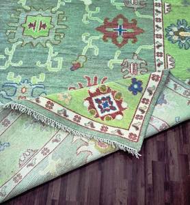 Tapis de laine tissé à la main indien noué à la main tapis le plus vert pour chambre salon tapis tissé à la main tapis vert haut - Product Image 6