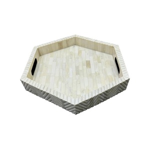 Bandeja de Servicio Étnica con Incrustaciones de Hueso Real, Bandeja de Hueso Muy Demandada para Servir Té, Diseño Adorable Apilable a Precio Competitivo - Product Image 5