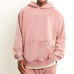 Sweat-shirts à capuche pour hommes de haute qualité, en coton 100% uni, lavage à l'acide, séchage rapide, respirants, 300g, avec impression de logo personnalisé pour l'hiver - Product Image 1
