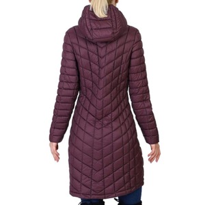 Veste longue en satin polaire à capuche pour femme Coupe-vent Écologique Manteau d'hiver de qualité supérieure - Product Image 3