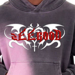 Sudadera con capucha de gran tamaño de algodón 100% para hombre, tejido polar lavado con ácido, diseño de impresión Digital bordado único, sudadera de invierno - Product Image 5