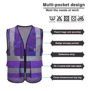 Gilet de sécurité moderne et confortable avec fonction imperméable, style décontracté, logo personnalisable, gilet haute visibilité multi-poches - Product Image 5