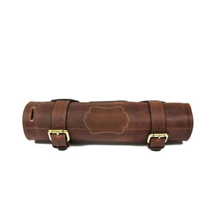 100% Top High Quality Lightweight Genuine Leather Knife <b>Roll</b> <b>Bags</b> Factory-Made Tools <b>Roll</b> OEM Supported-LKR-0032 - Product Image 2