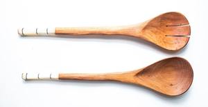 ชุดมีด2ชิ้นสำหรับสลัดทำจากไม้พร้อมอุปกรณ์รับประทานอาหารค่ำจากผู้ผลิตอินเดียโดยงานฝีมือ Sci - Product Image 6