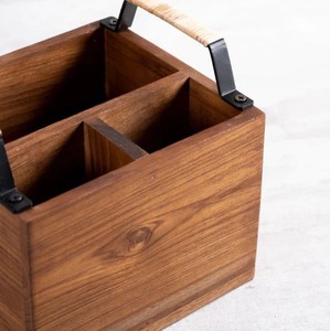 Top Sale Wooden Flatware Utensil Caddy with Handles Wood Holder for Spoons Forks Napkins for Restaurant Sale - Product Image 3