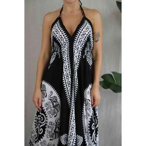 เดรสแม็กซี่พิมพ์ลายดอกไม้หรูหราสำหรับผู้หญิงชุดรัดตัวชุดเดรสลำลองทำด้วยมือ - Product Image 1