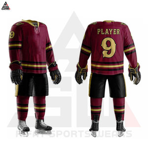 Conjunto de Uniforme de Hockey sobre Hielo para Hombre, Jersey y Pantalones Sublimados, 100% Poliéster, Absorbe la Humedad, Manga Larga, Números del Equipo, Logotipo en la Espalda - Product Image 6