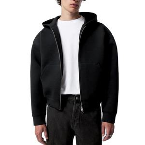 445gsm Jackets for <b>Men</b> Hoodies Clothing Custom Cotton High Street Oversize Zip up Hoodie Drop Shoulder <b>Cropped</b> Pullover Hoodie - Product Image 1