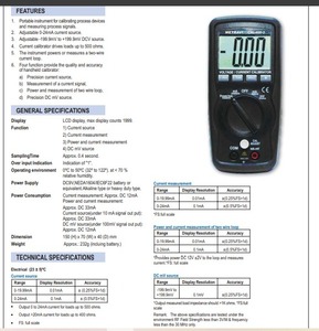 Calibrador de señal eléctrica METRAVI Calibrador de mV mA - Product Image 1