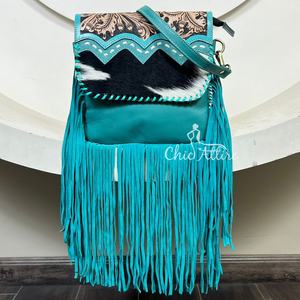 Nouveau sac à main bandoulière en cuir de vachette de luxe pour femmes, marque célèbre, motif floral portable, sac à bandoulière - Product Image 1