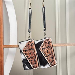 Wholesale Luxury Hand Tooled Leather Envelope Wristlet <b>Wallet</b> for Women's High Quality Genuine Cow Leather Multipurpose Clutch - Product Image 5