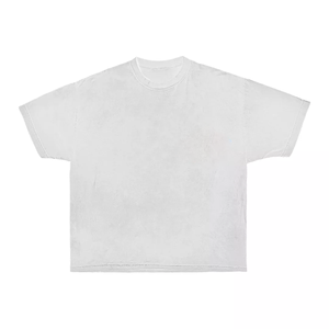 T-shirt 100% coton pour homme, coupe ample, imprimé, 240 GSM, coton délavé, surdimensionné, blanc, impression en relief, logo personnalisé - Product Image 1
