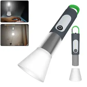 Linterna EDC portátil de alta potencia, linterna impermeable, luz de antorcha, recargable, LED COB ZOOM, llavero, linterna de camping con gancho