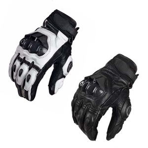 Elegantes guantes de motociclista de cuero con carcasa protectora de Palma antideslizante y forro cómodo para montar en motocicleta durante todas las estaciones - Product Image 1