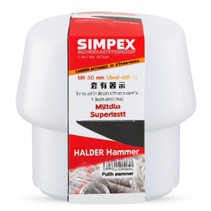 SIMPLEX Tête de marteau de 50 mm en plastique super résistant de couleur blanche HALDER Hammer - Product Image 3