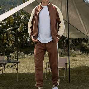 Ensemble de survêtement uni pour hommes 2 pièces sweat à capuche zippé pantalon de détente avec poches survêtement décontracté ample - Product Image 4