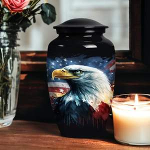 Urnas de cremación con bandera americana de águila para cenizas de adultos, entierro para papá, urna funeraria para hombre y mujer, urna conmemorativa de tamaño personalizado - Product Image 2