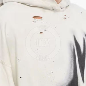 Hecho en Pakistán Ropa de hombre personalizada Sudaderas con capucha de mezcla de algodón Nueva moda Ropa de invierno Sudaderas con capucha desgastadas para hombres - Product Image 6