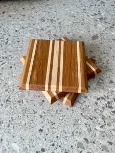 Juego de 3 posavasos cuadrados de nogal perfectos para el hogar, el hotel, el restaurante, el uso de mesa y el elegante accesorio de comedor a los mejores precios - Product Image 5