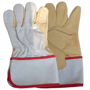 New Arrival Leather Full <b>Finger</b> Heat Resistant Tear-Resistant 12 Inch Breathable Men Safety <b>Gloves</b> - Product Image 5